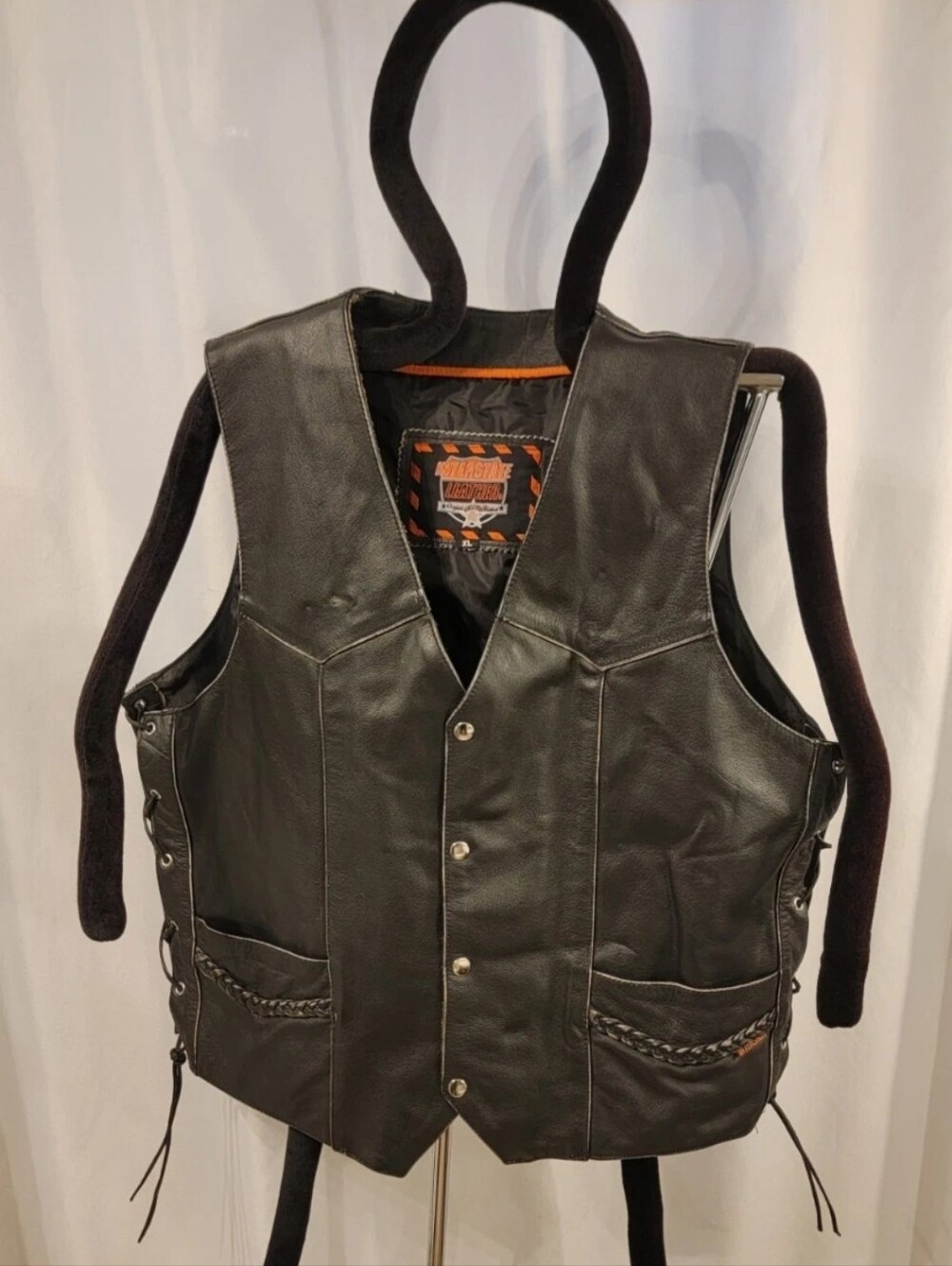 Interstate Leather Black Vest XL